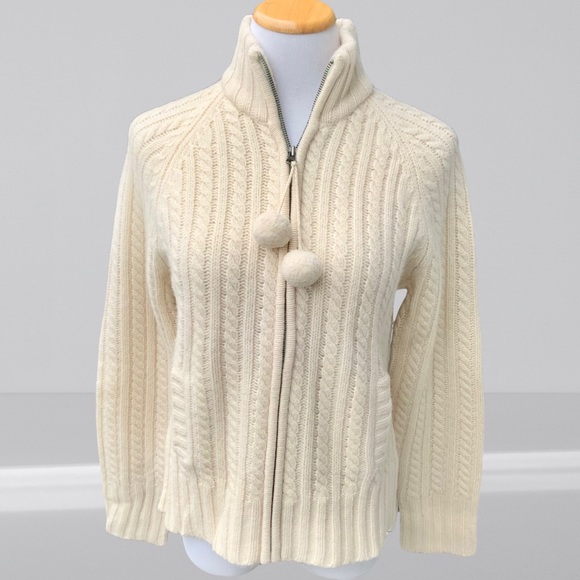 GAP Sweaters - Gap 100% Lambswool Cardigan Sweater with Pom Poms
